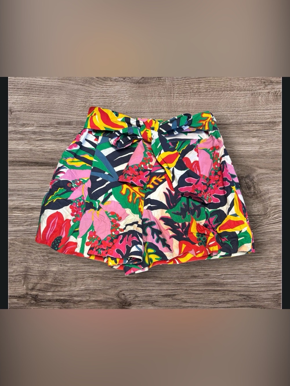 J. Crew Tie Waist Tropical Floral Poplin Paperbag Shorts Size 8